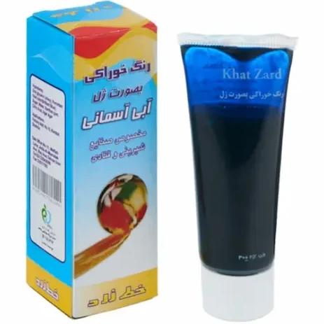 رنگ ژله ای آبی خط زرد